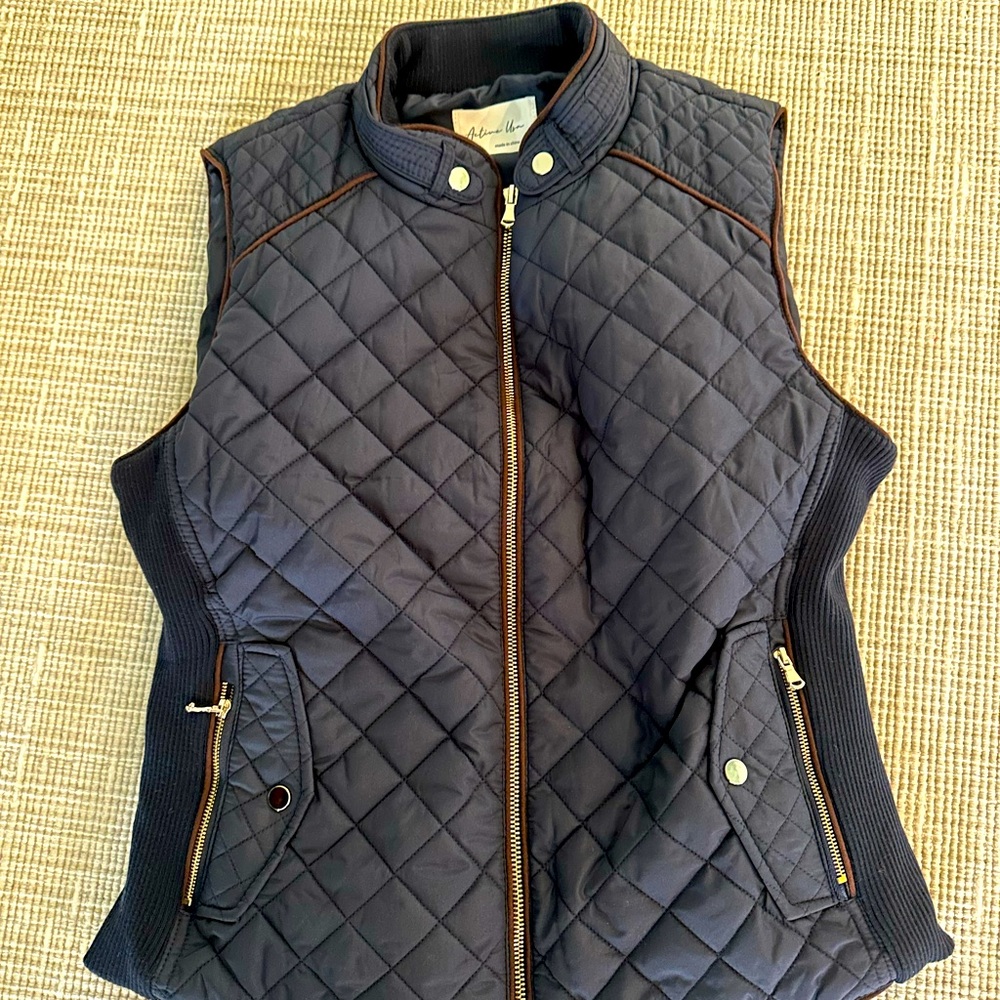 Equesterian style navy vest size M